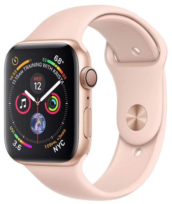 Фотография Смарт-часы APPLE Watch Series 4 GPS 40mm Gold Aluminium Case with pink Sand Sport Band (MU682)