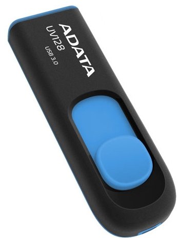 Фотография USB накопитель ADATA UV128 16Gb UFD 3.1 Black/Blue (AUV128-16G-RB)