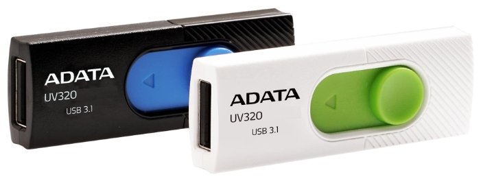 Фотография USB накопитель ADATA UV320 16Gb 3.1 White/Green (AUV320-16G-RWHGN)
