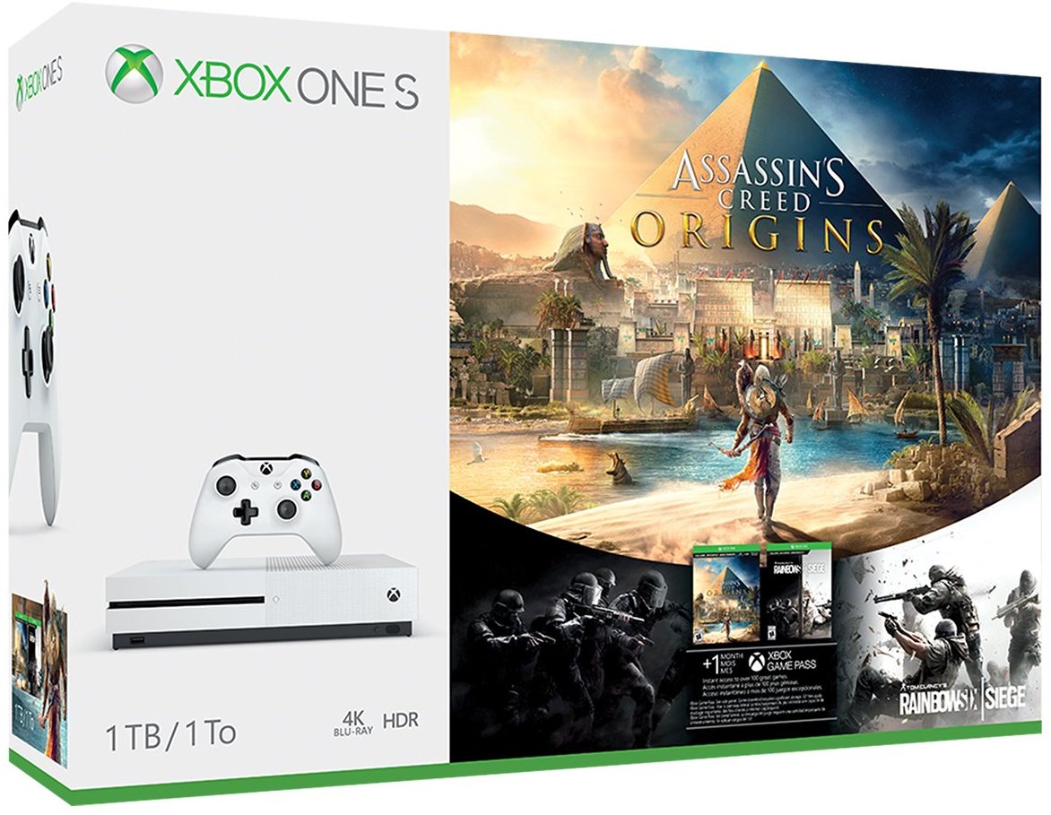 картинка Игровая консоль Xbox One S 1TB Assassin's Creed Origins+Tom Clancy’s Rainbow Six Siege от магазина 1.kz