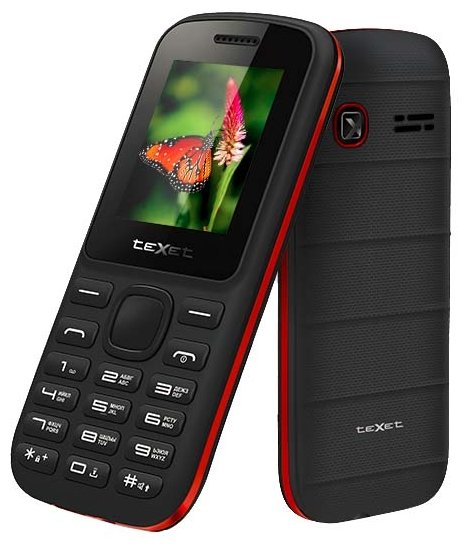 Картинка Мобильный телефон TEXET TM-130 Black-Red