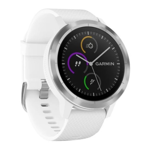 Фото Смарт-часы GARMIN Vivoactive 3 Silver with white band (010-01769-22)