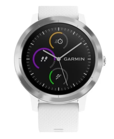 Фотография Смарт-часы GARMIN Vivoactive 3 Silver with white band (010-01769-22)