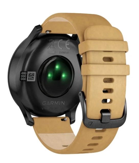 Цена Смарт-часы GARMIN vivomove HR Premium Onyx Black with Tan Suede (010-01850-00)