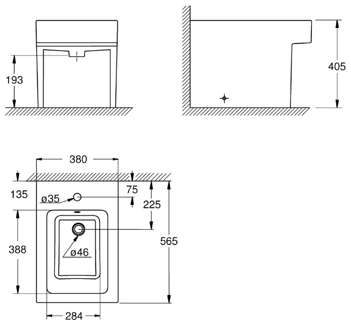 Фото Биде GROHE CUBE CERAMIC 3948700H