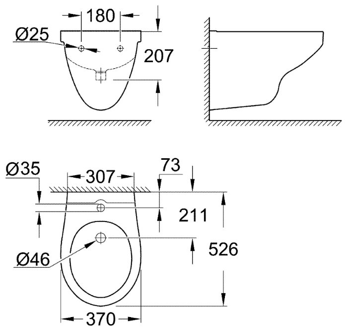 Фото Биде GROHE bau ceramic 39433000