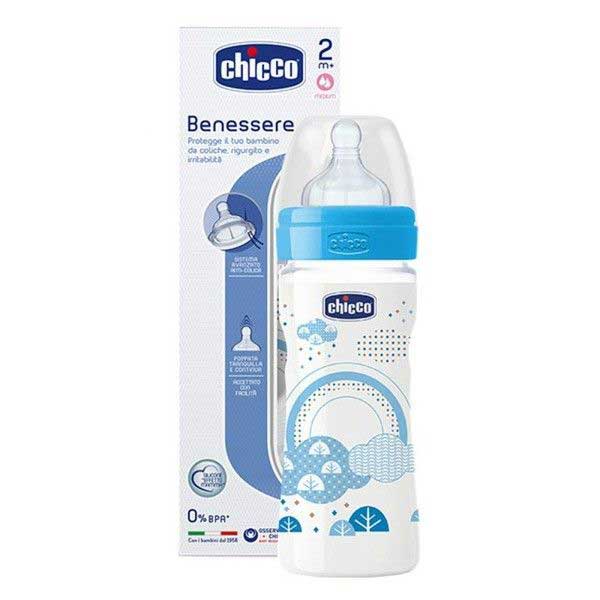 Картинка Бутылочка CHICCO 00020623200050 Well Being ADJ BOY 250мл силикон