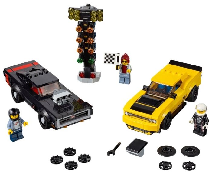 Фото Конструктор LEGO Автомобили 2018 Dodge Challenger SRT Demon и 1970 Dodge Charger R/T Speed Champions 75893
