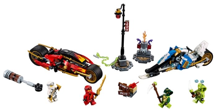 Фотография Конструктор LEGO Мотоцикл-клинок Кая и снегоход Зейна Ninjago 70667