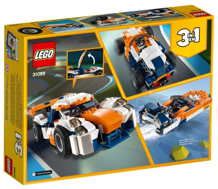 Фото Конструктор LEGO Оранжевый гоночный автомобиль Creator 31089