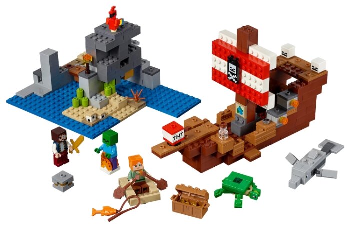 Фотография Конструктор LEGO Приключения на пиратском корабле Minecraft 21152