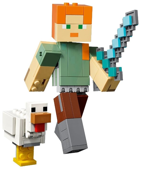 Картинка Конструктор LEGO Большие фигурки Алекс с цыплёнком Minecraft 21149