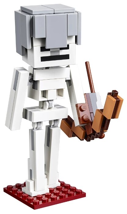 Цена Конструктор LEGO Большие фигурки скелет с кубом магмы Minecraft 21150