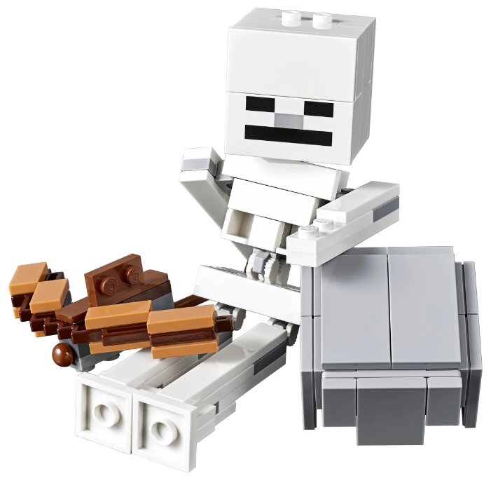 Купить Конструктор LEGO Большие фигурки скелет с кубом магмы Minecraft 21150
