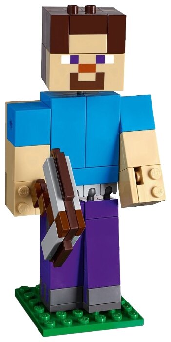 Цена Конструктор LEGO Большие фигурки Стив с попугаем Minecraft 21148