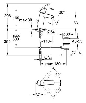 Фото Смеситель GROHE Eurosmart 23322001