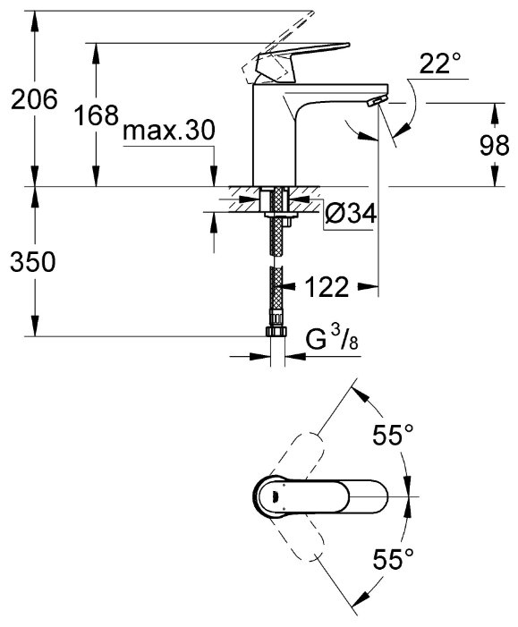 Фото Смеситель GROHE Eurosmart Cosmopolitan 23327000