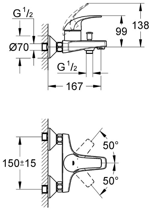 Фото Смеситель GROHE BauCurve 32806000