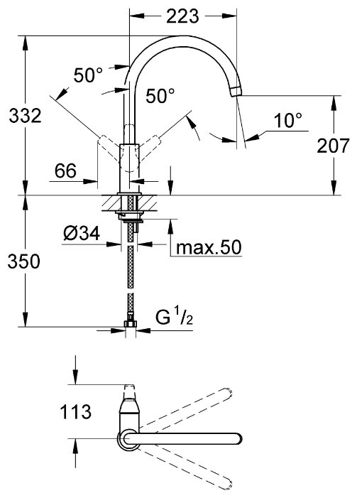 Фото Смеситель GROHE BauFlow 31230000