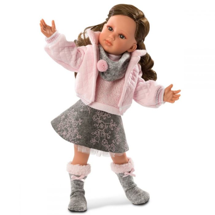 Цена Кукла LLORENS Хелена 42см брюнетка в розовой курточке 54205