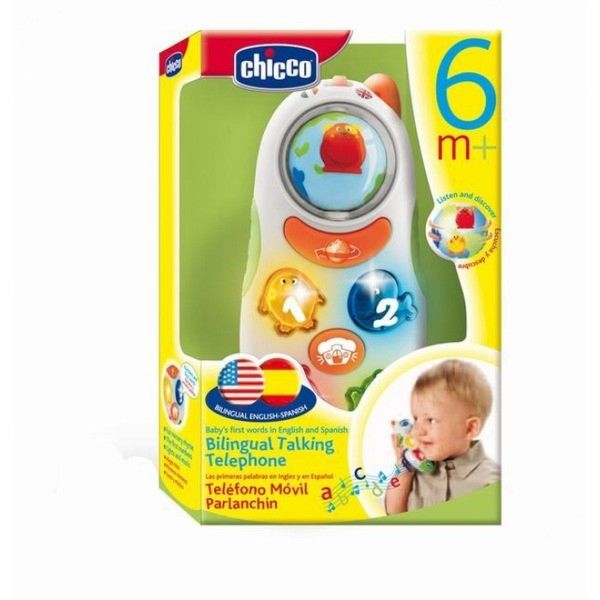 Купить Игрушка музыкальная CHICCO Говорящий телефон (рус/англ) 6м+ 00071408000180