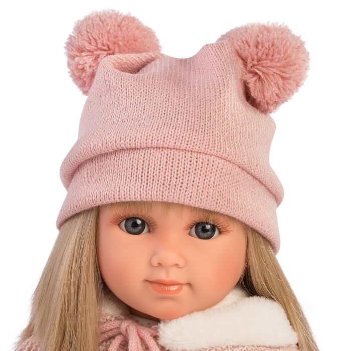 Фотография Кукла LLORENS Елена 35см блондинка в розовом костюме и шапке с двумя пумпонами 53525