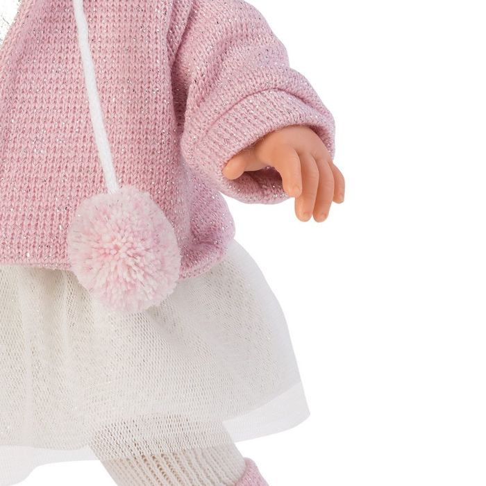 Цена Кукла LLORENS Сара 35см шатенка в розовом жакете и белой кружевной юбке 53528