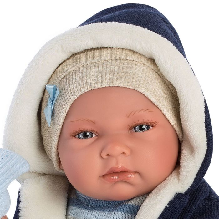Фотография Кукла LLORENS Пупс Малыш 40 см в синей куртке с одеялом 73857