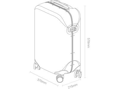 Фотография Чемодан XIAOMI 90FUN Aluminum Smart Unlock Suitcase 20" Black Green