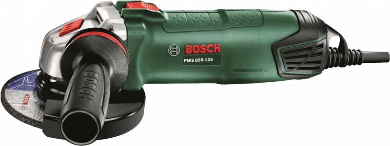 Фотография Шлифмашина BOSCH PWS 850-125 CE +алмазный диск+3 обдирочных диска (06033A2708)