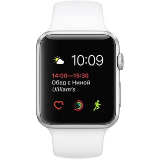Фото Смарт-часы APPLE Watch Series 1 38mm Silver with White (MNNG2)
