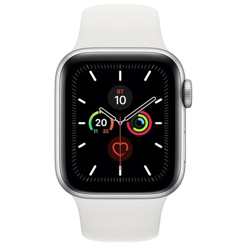 Фото Смарт-часы APPLE Watch Series 5 GPS 44mm Silver Aluminium Case with White Sport Band