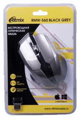 Картинка Мышь RITMIX RMW-560 Black/Grey