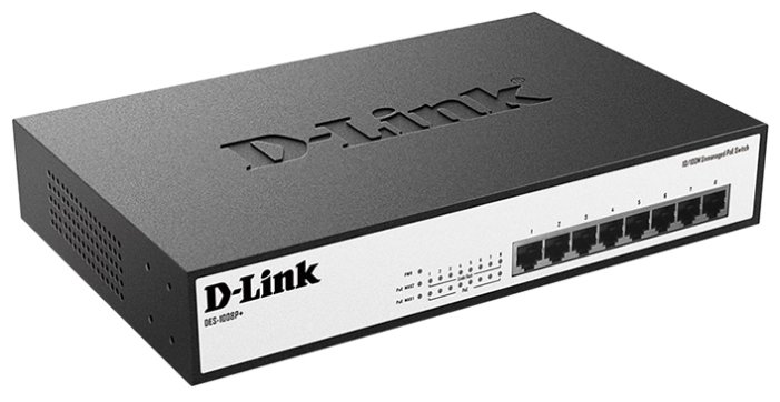 Фото Коммутатор D-LINK DES-1008P+/A1A