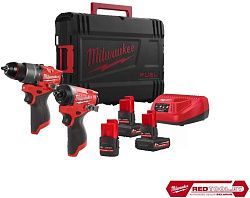 Набор инструментов MILWAUKEE 4933492513 (шуруповерт, винттоверт, ЗУ, 3 акк., кейс)