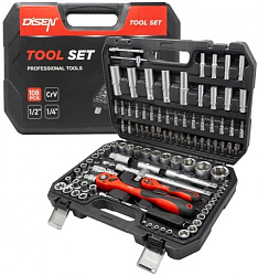 Набор инструментов DISEN 108пр.1/4''1/2''(6гр.)(4-32мм) (10108)