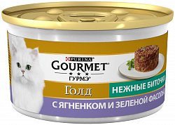 Корм для кошек PURINA Gourmet Gold ягненок/фасоль 85 гр
