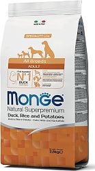 Корм MONGE DOG ADULT для взрослых всех пород с уткой, рисом и картофелем 2,5 кг (1129)