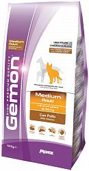 Корм GEMON DOG MEDIUM ADULTСУХОЙ КОРМ ДЛЯ СРЕДНИХ ПОРОД СОБАК С КУРИЦЕЙ 3 000 гр