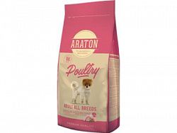 Корм для взрослых собак мелких и средних пород ARATON dog adult Poultry 15 кг