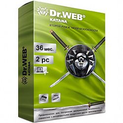 Антивирус Dr.Web Katana на 36 м., 2 ПК, новая лицензия (LHM-KK-36M-2-A3)