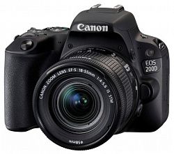 Зеркальная фотокамера CANON EOS 200D EF-S 18-55 IS STM Kit Black