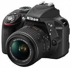 Зеркальная фотокамера NIKON D3300 18-55 VR Kit (AF-P) Black (947560)