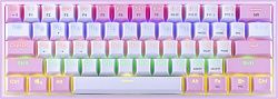 Клавиатура REDRAGON Fizz радужный White-Pink