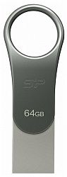 USB накопитель SILICON POWER Mobile C80 SP064GBUC3C80V1S USB 3.2 + USB-C (Android/OTG) Gray