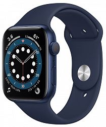 Смарт часы APPLE Watch Series 6 GPS 44mm Blue Aluminium Case with Deep Navy Sport Band - Regular
