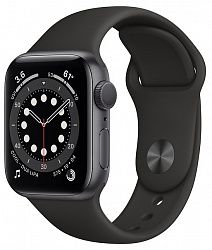 Смарт часы APPLE Watch Series 6 GPS 40mm Space Gray Aluminium Case with Black Sport Band - Regular