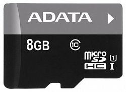Карта памяти ADATA microSDHC UHS-I CLASS 10 8 Gb Retail W/1 adapter