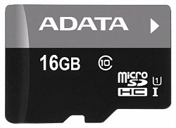 Карта памяти ADATA microSDHC UHS-I CLASS 10 16 Gb Retail W/1 adapter