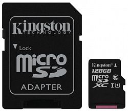 Карта памяти KINGSTON microSDXC SDC10G2/128GB Class 10/adapter SD